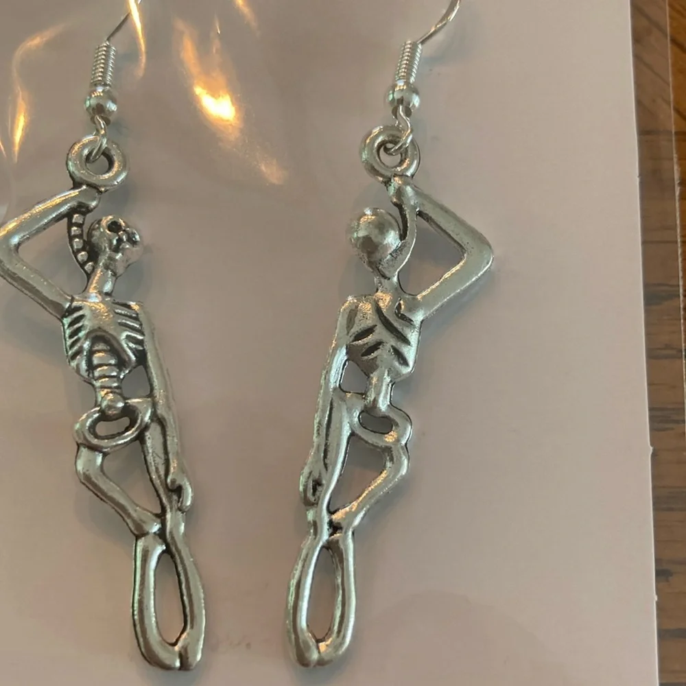 “sterling silver Skeleton” earrings. - Picture 3 of 3